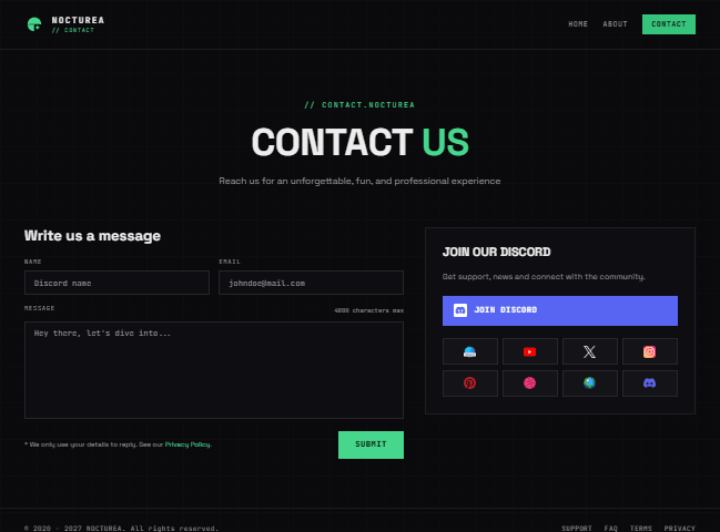 Nocturea — Contact
