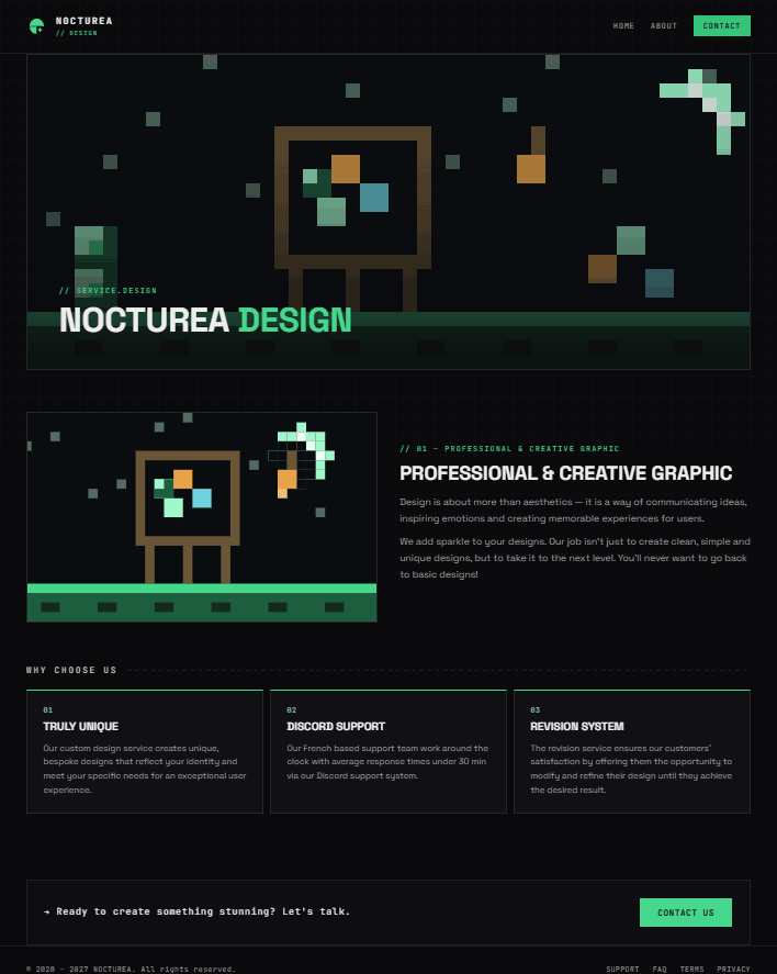Nocturea — Design service page